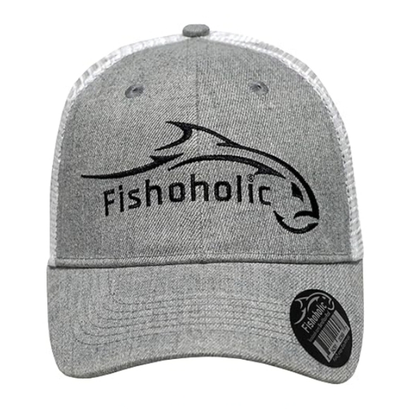 Baseball Fishing Hat Embroidered Logos Mesh Trucker Fishing Outdoors Gray - Picture 1 of 6